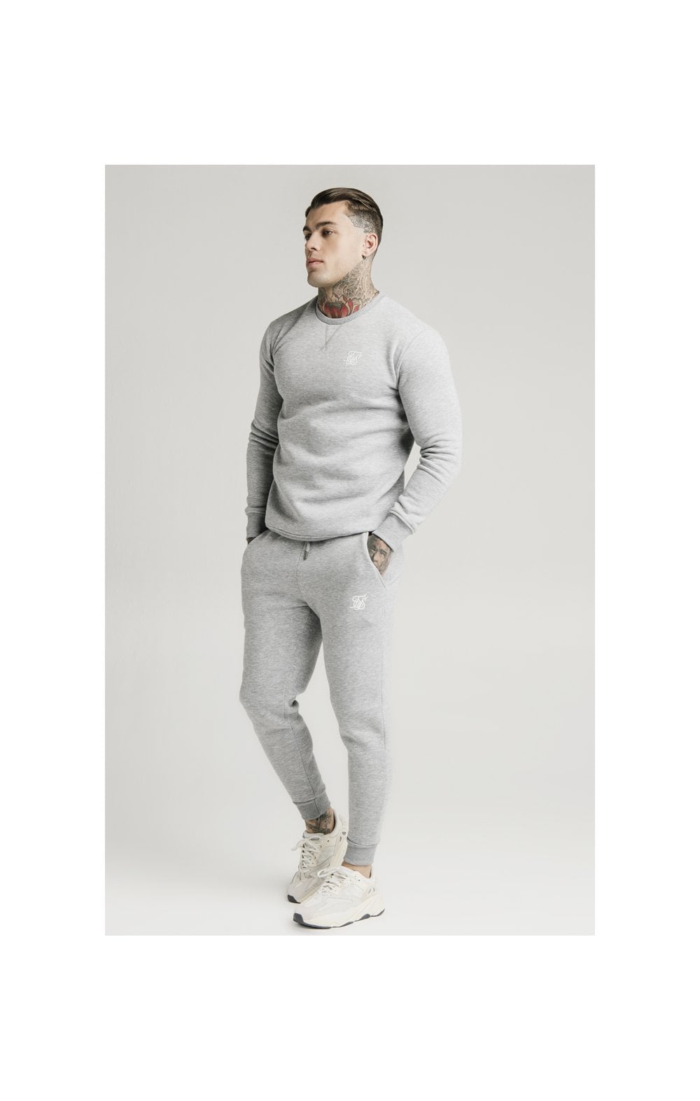 Load image into Gallery viewer, Grey Marl Essential Crew Sweatshirt (1)