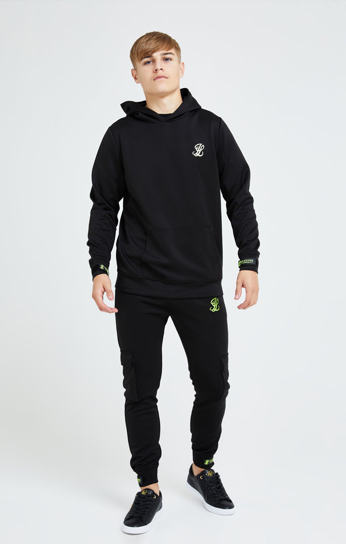 Load image into Gallery viewer, Illusive London Element Overhead Hoodie - Black &amp; Green (2)