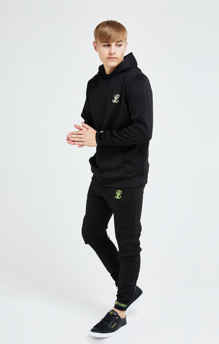 Load image into Gallery viewer, Illusive London Element Overhead Hoodie - Black &amp; Green (3)