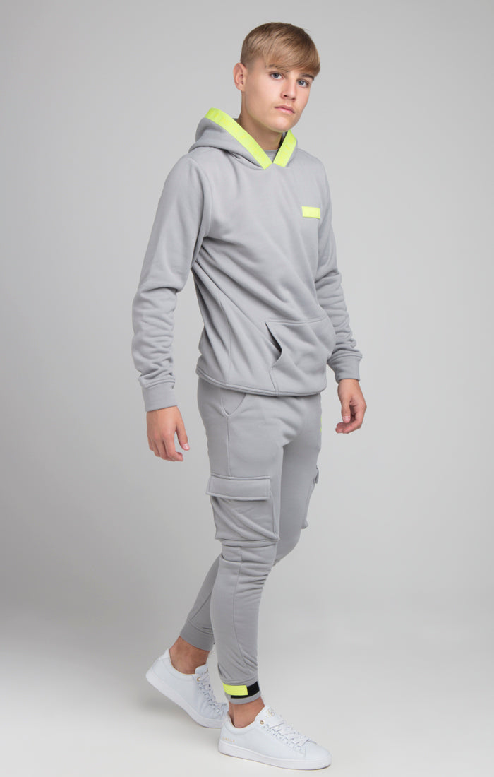 Load image into Gallery viewer, Boys Illusive Grey Taped Overhead Hoodie (1)