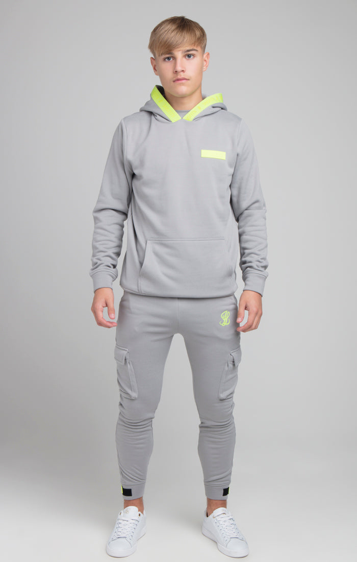 Load image into Gallery viewer, Boys Illusive Grey Taped Overhead Hoodie (2)
