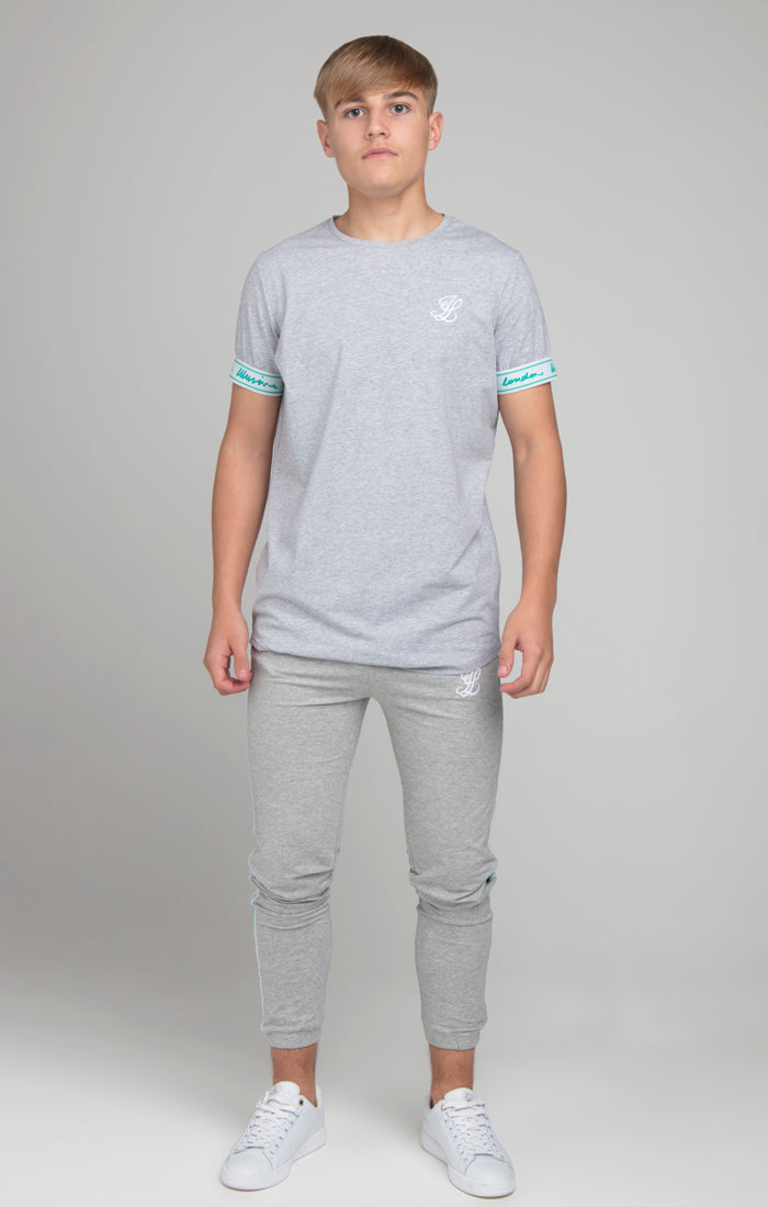 Load image into Gallery viewer, Boys Illusive Grey Marl Taped T-Shirt (2)