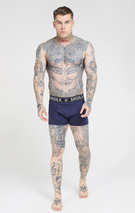 Navy And Grey Marl 2 Pack Boxers