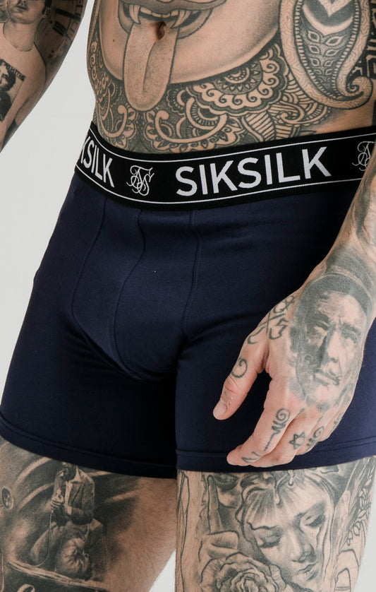 Navy And Grey Marl 2 Pack Boxers