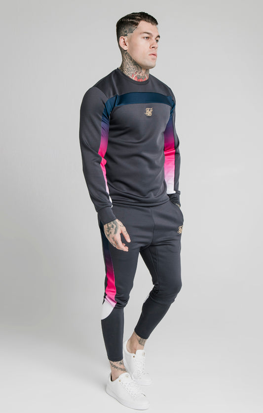 SikSilk Tri-Fade Panel Crew Swat - Midnight Grey