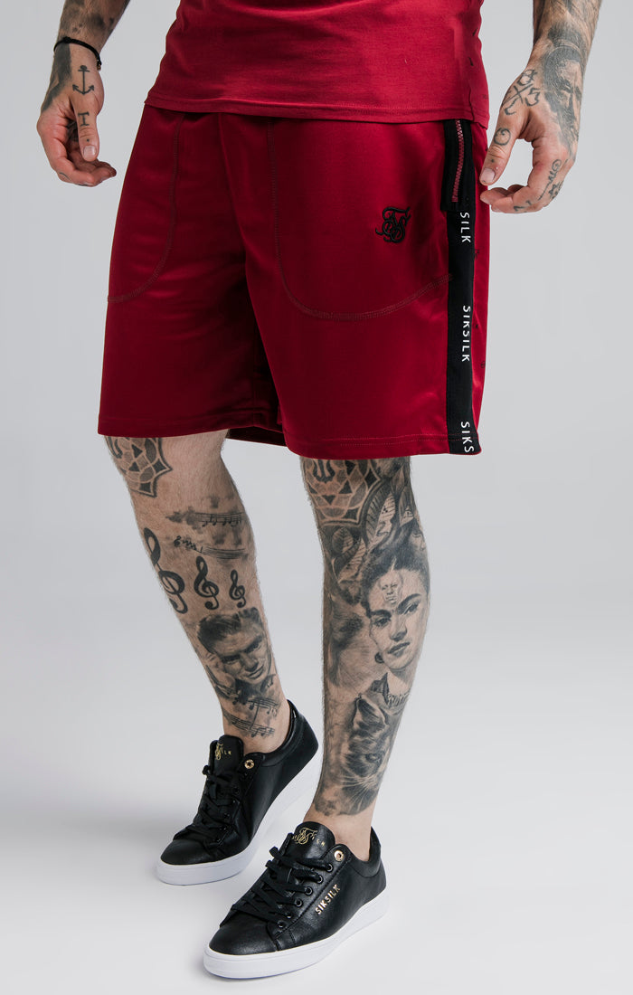 Load image into Gallery viewer, SikSilk Shadow Loose Fit Shorts - Deep Red &amp; Black