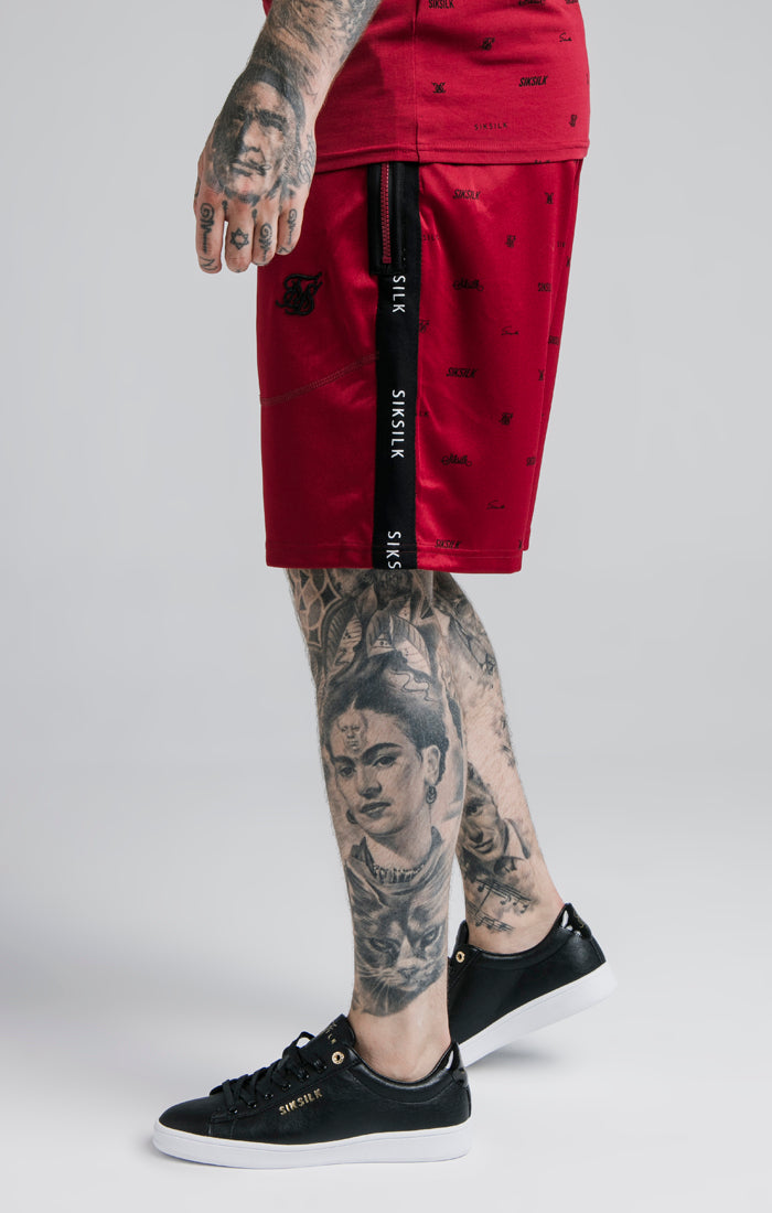 Load image into Gallery viewer, SikSilk Shadow Loose Fit Shorts - Deep Red &amp; Black (1)