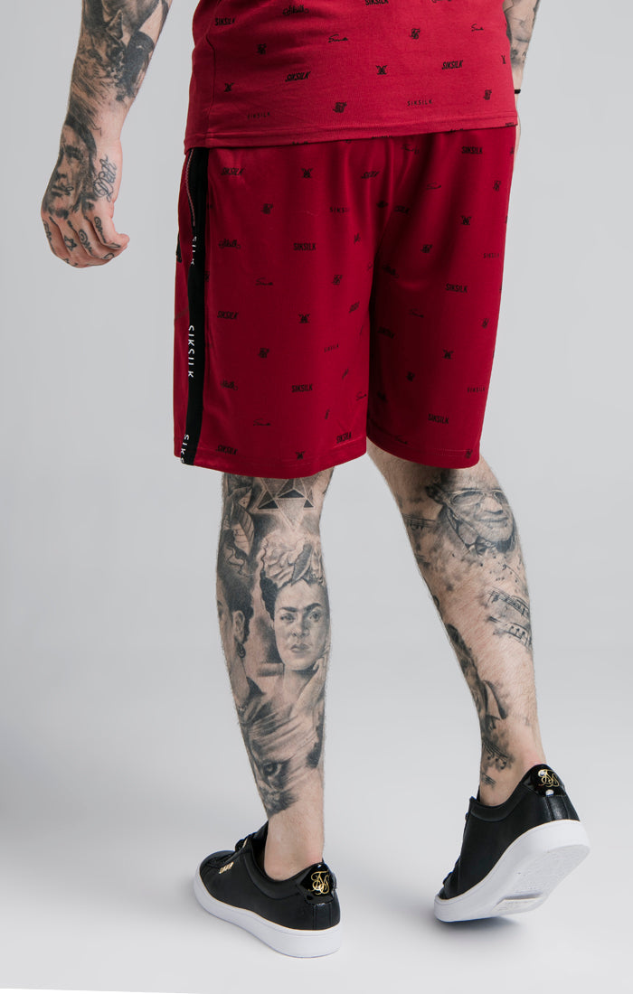 Load image into Gallery viewer, SikSilk Shadow Loose Fit Shorts - Deep Red &amp; Black (2)