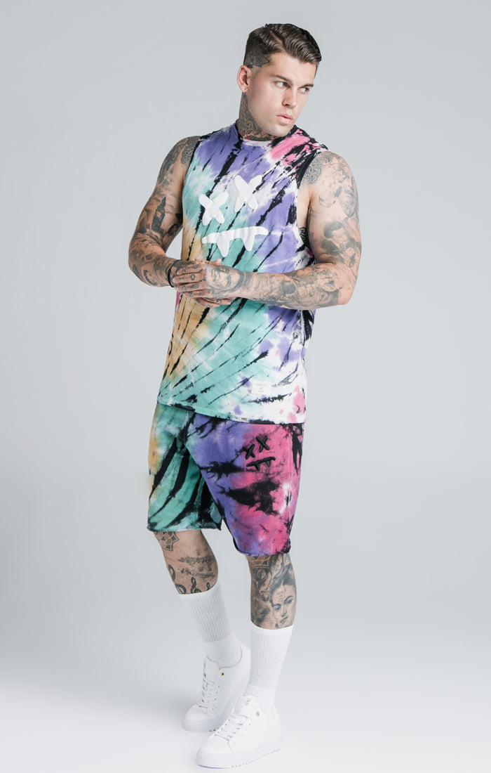 Load image into Gallery viewer, SikSilk X Steve Aoki Racer Back Vest – Rainbow Ink Tie Dye (2)