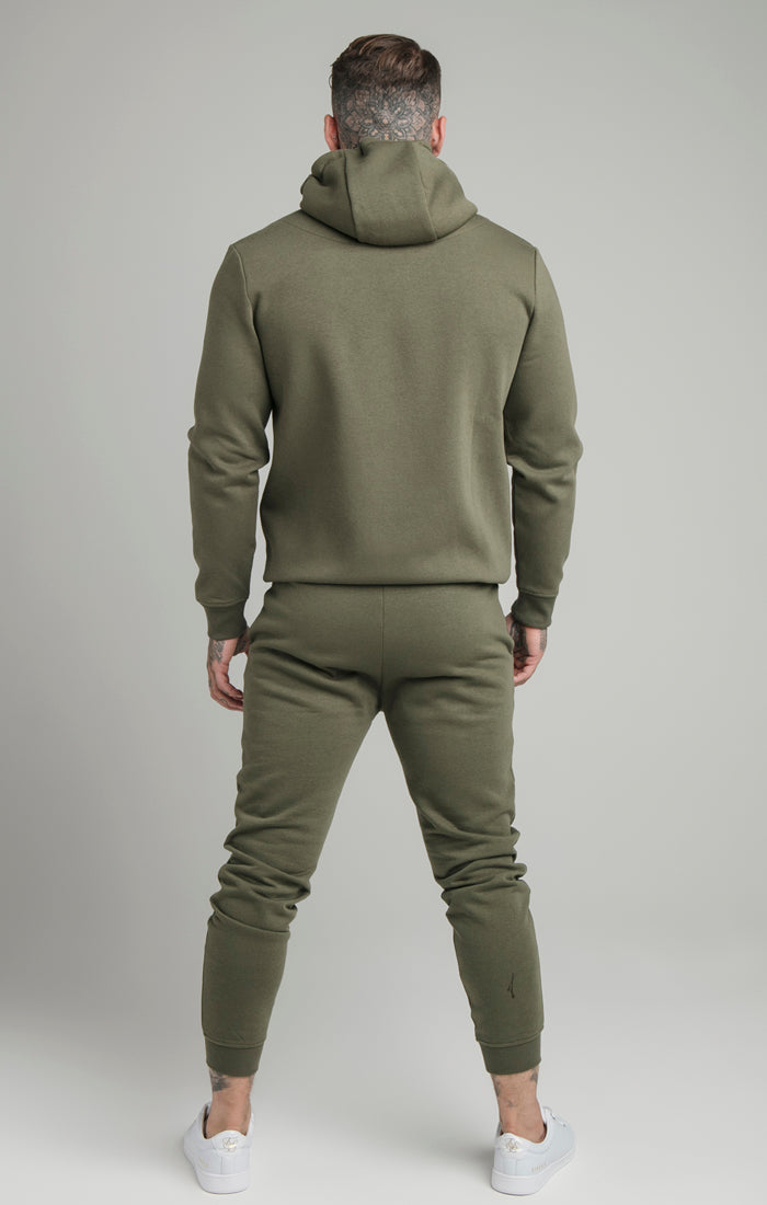 Load image into Gallery viewer, Khaki Essential Zip Through Funnel Neck Hoodie (4)