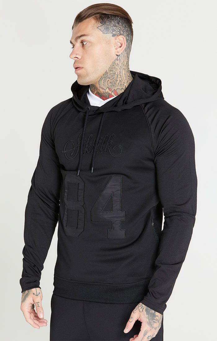 Load image into Gallery viewer, Black Overhead Retro Sports Hoodie