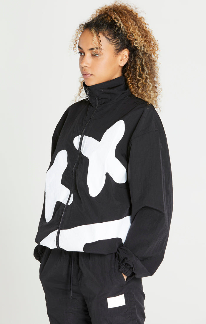 Load image into Gallery viewer, SikSilk X Steve Aoki Loose Fit Funnel Zip Through - Black &amp; White (3)