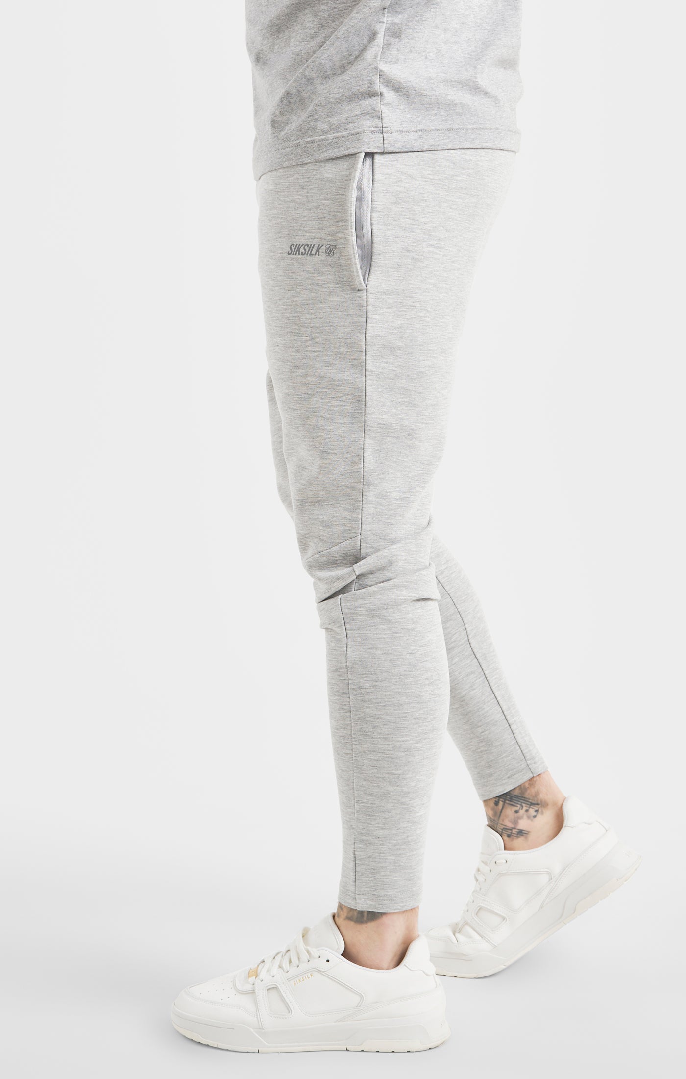 Load image into Gallery viewer, Grey Marl Sports Track Pant (1)