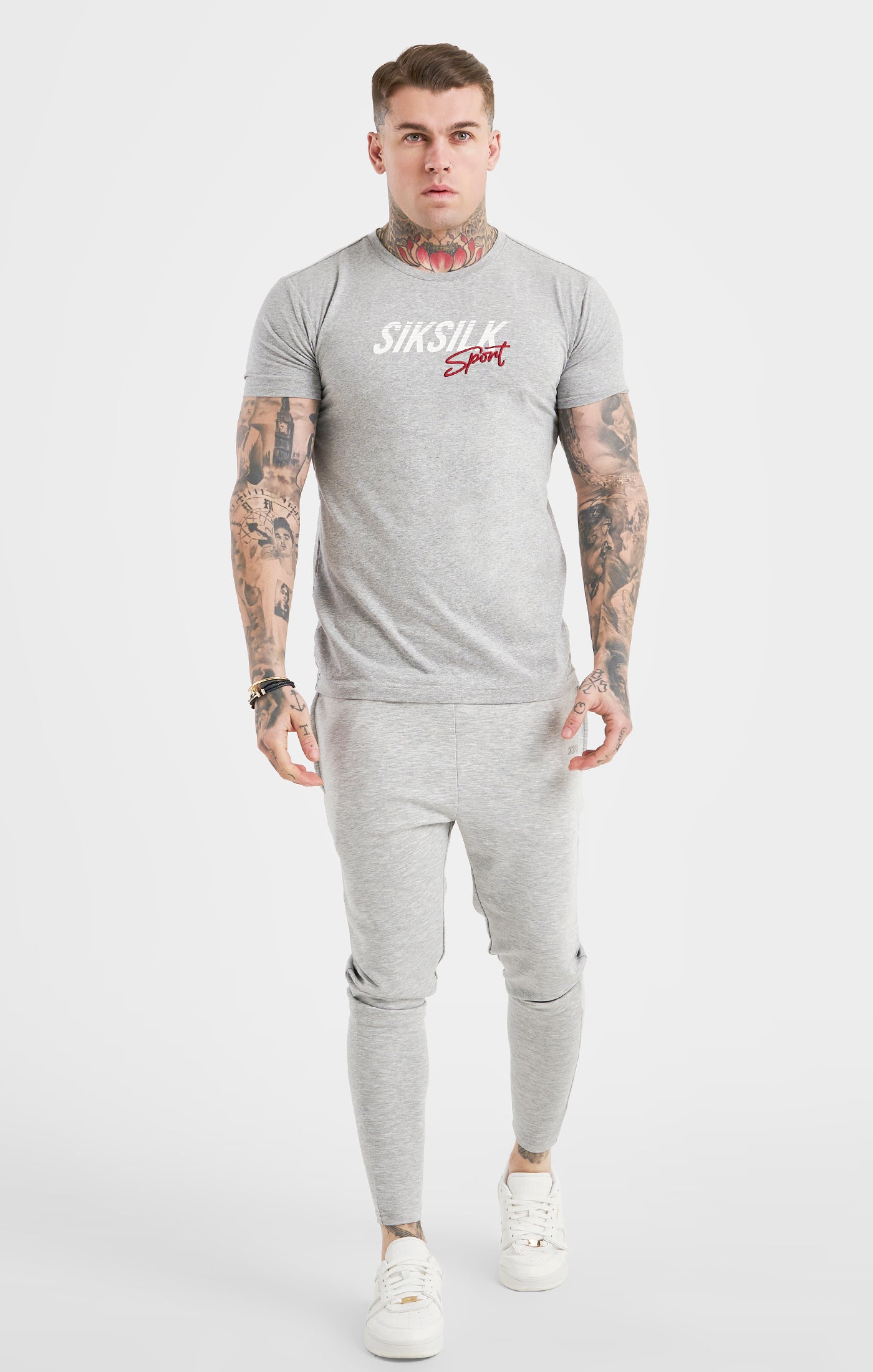 Load image into Gallery viewer, Grey Marl Sports Track Pant (2)