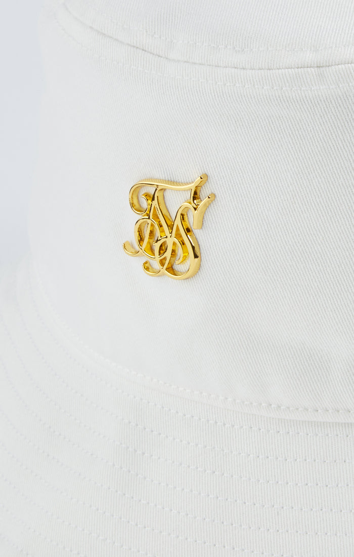 Load image into Gallery viewer, White And Gold Bucket Hat (1)