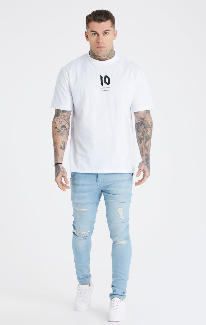 Load image into Gallery viewer, T-shirt com logótipo oversize Messi X SikSilk - Branco (2)