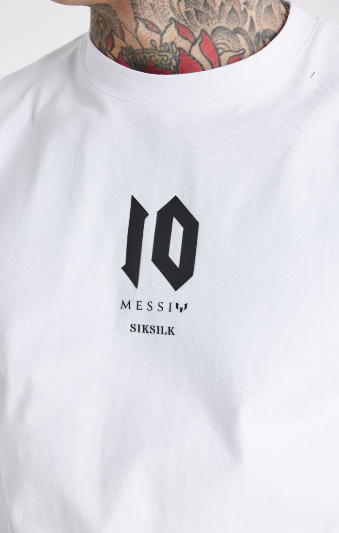 Load image into Gallery viewer, T-shirt com logótipo oversize Messi X SikSilk - Branco (1)