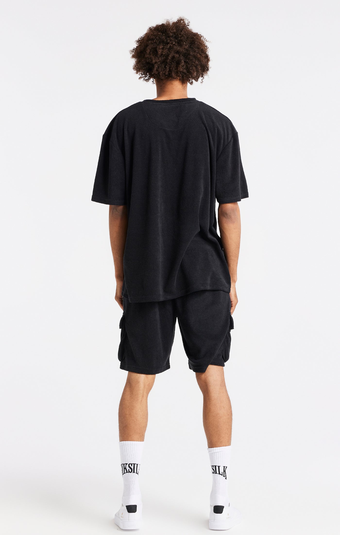 Load image into Gallery viewer, Black Towelling Oversized T-Shirt (6)