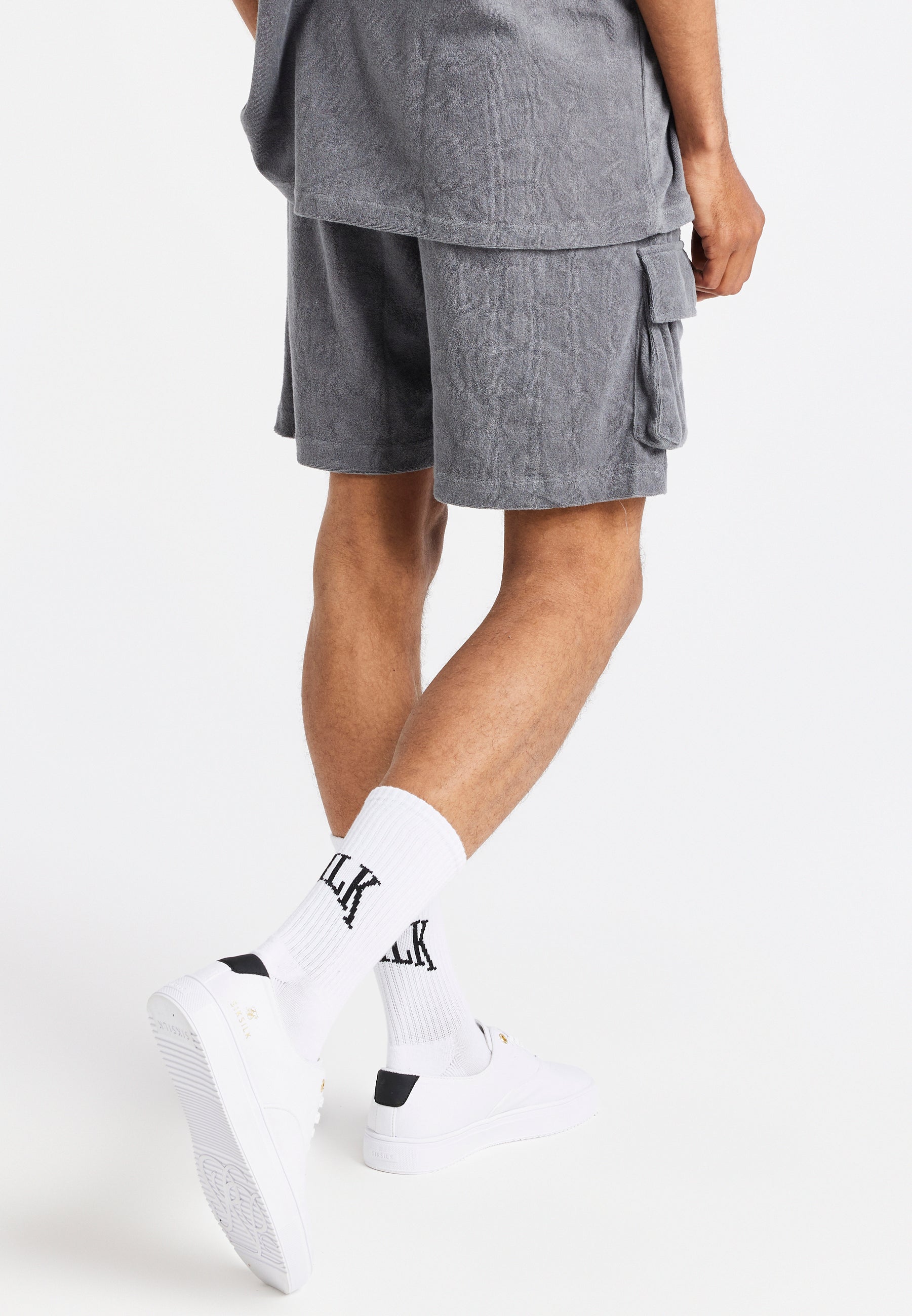 Load image into Gallery viewer, Grey Towelling Cargo Short (2)