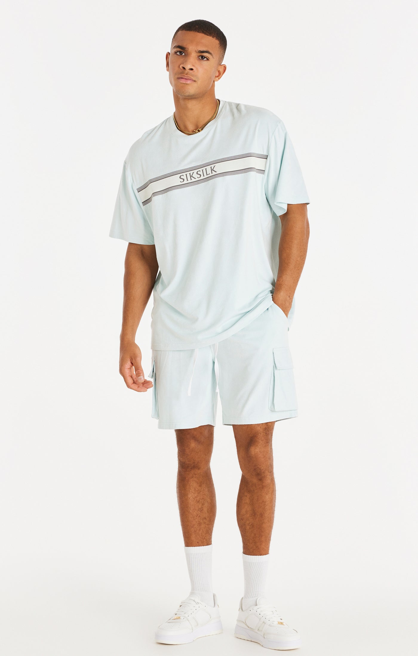 Load image into Gallery viewer, Calções cargo SikSilk em tecido acamurçado elástico - Verde (4)