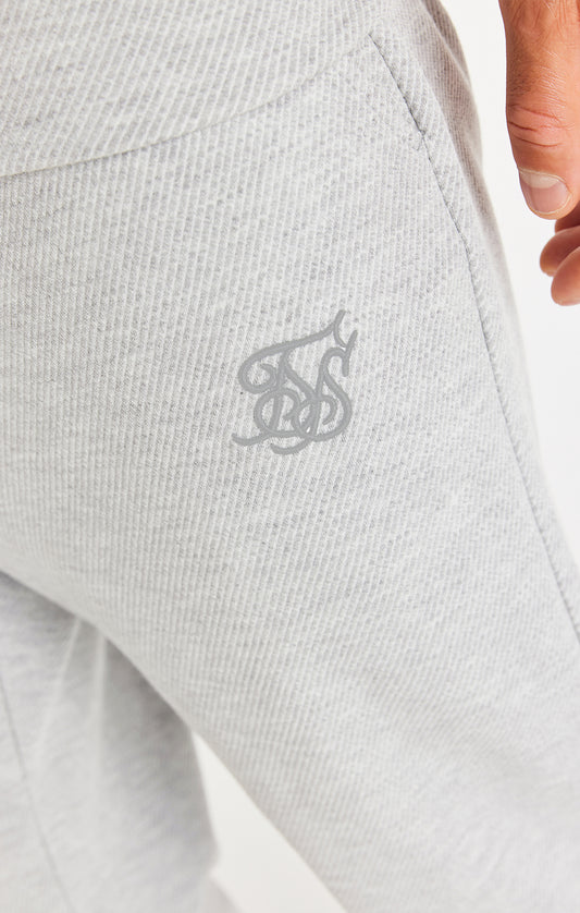 Calças de fato de treino SikSilk Elite em tecido texturizado com corte descontraído - Cinzento marmoreado
