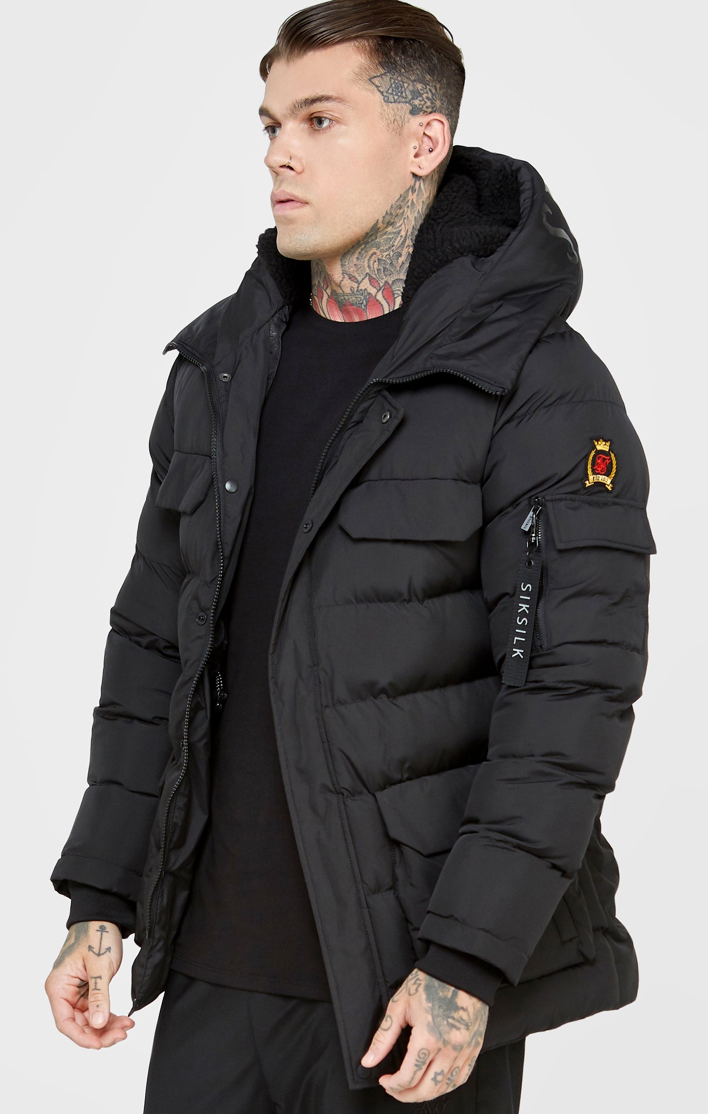Load image into Gallery viewer, Black Parka Coat