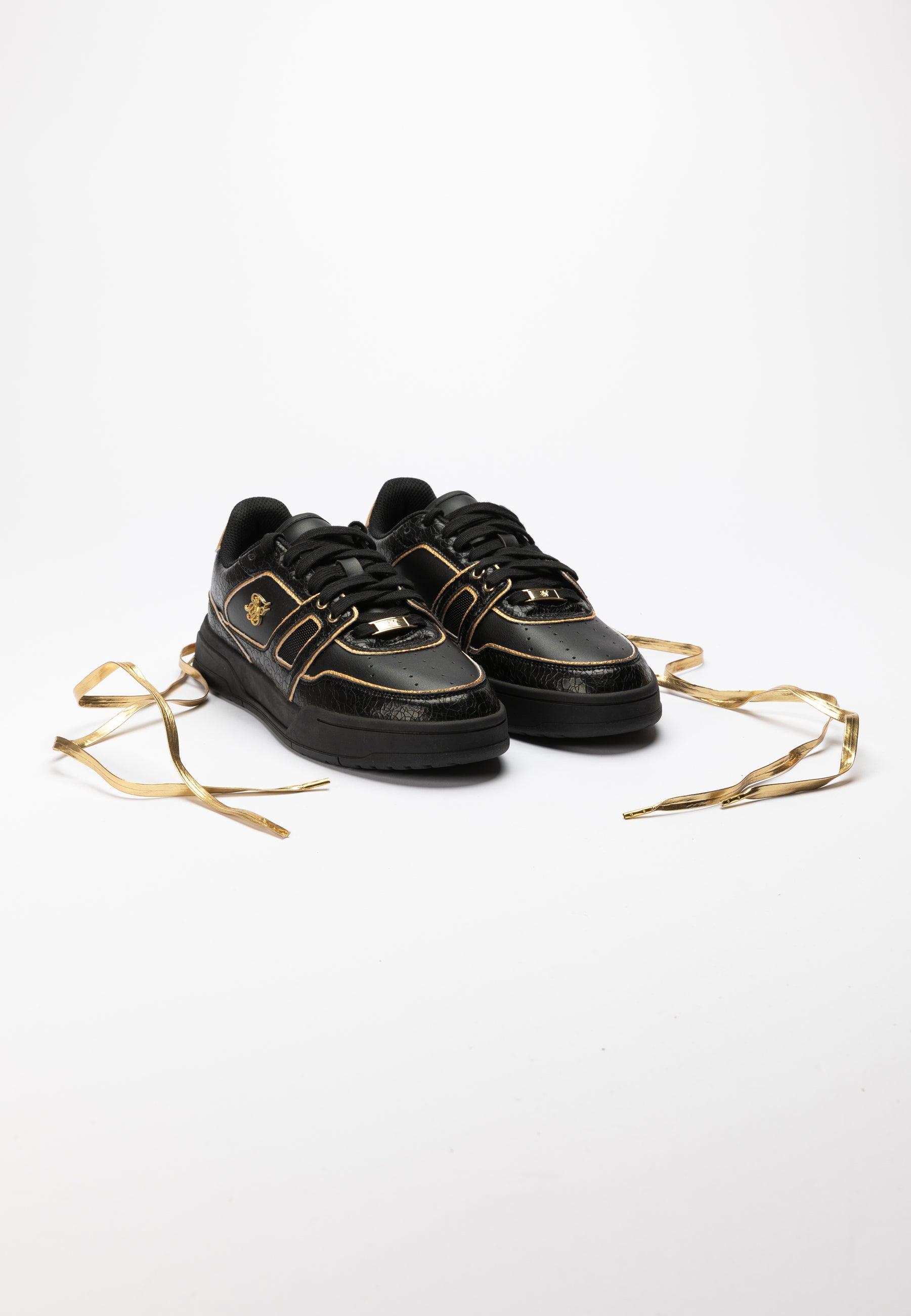 Load image into Gallery viewer, Black And Gold Trimmed Low Top Court Trainer (6)