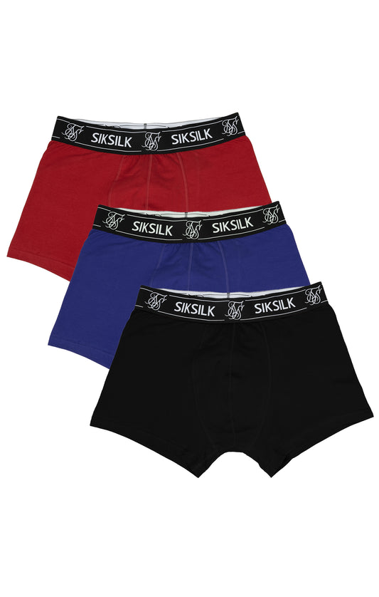 Pacote de 3 boxers - preto, azul-marinho, bordeaux