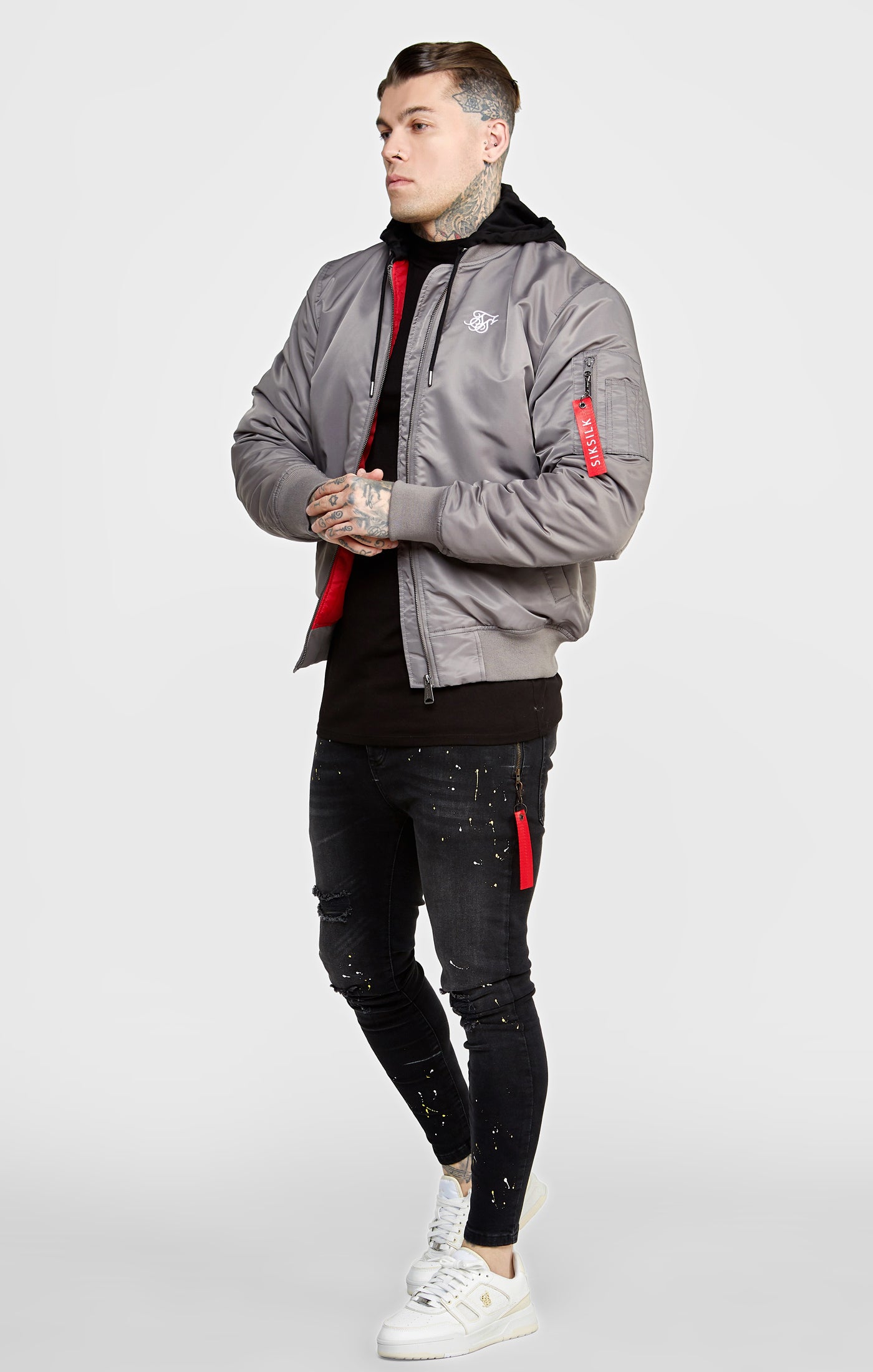 Load image into Gallery viewer, Grey Flight Bomber Jacket (2)