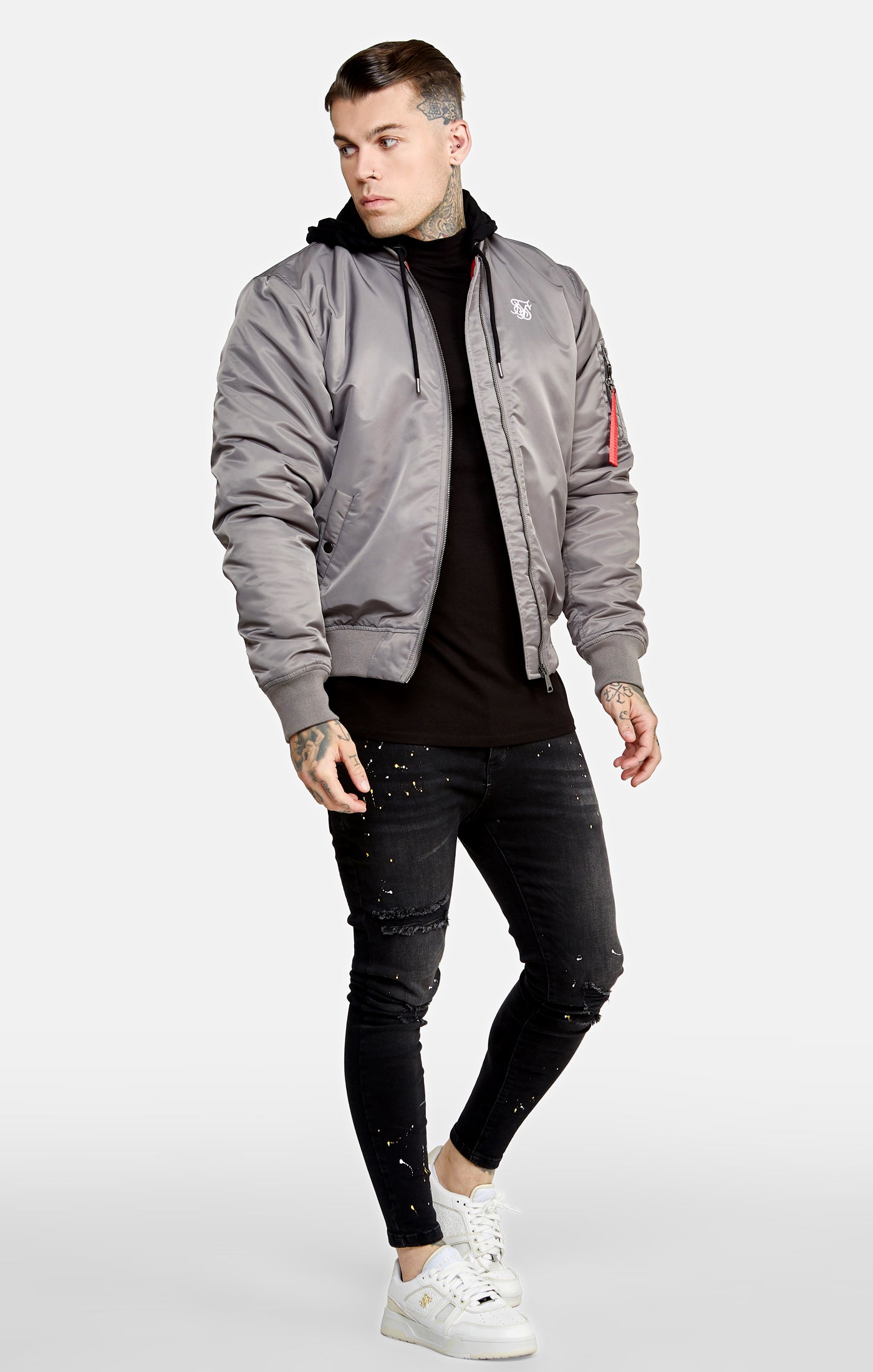 Load image into Gallery viewer, Grey Flight Bomber Jacket (5)