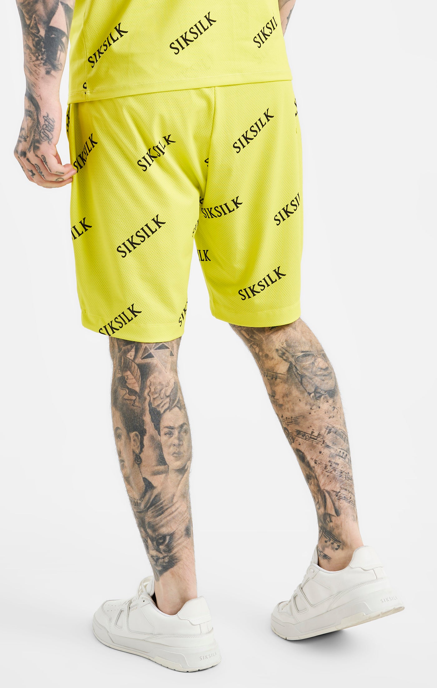 Load image into Gallery viewer, Yellow Logo Muscle Fit T-Shirt And Short Set (7)
