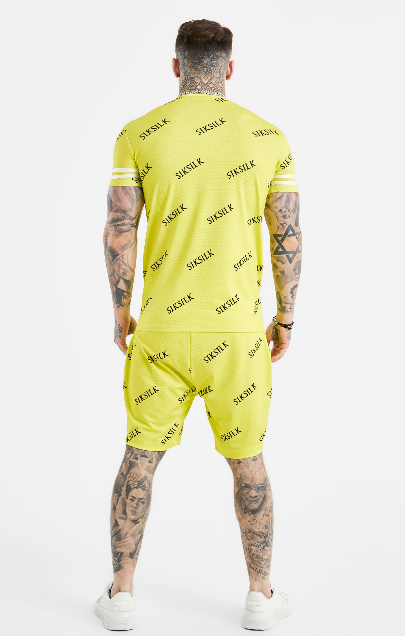 Load image into Gallery viewer, Yellow Logo Muscle Fit T-Shirt And Short Set (2)