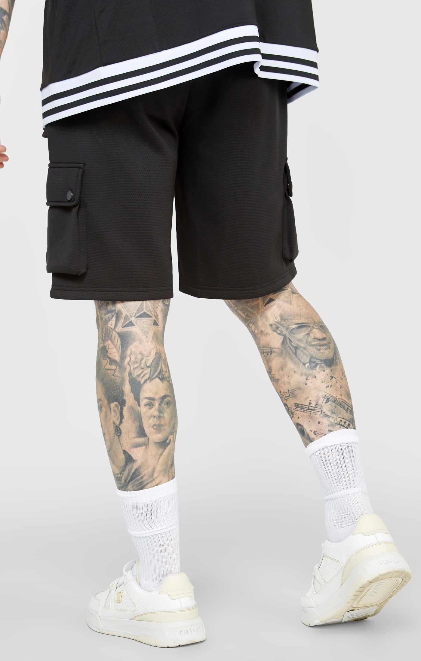 Load image into Gallery viewer, Black Casual Cargo Pocket Short (3)