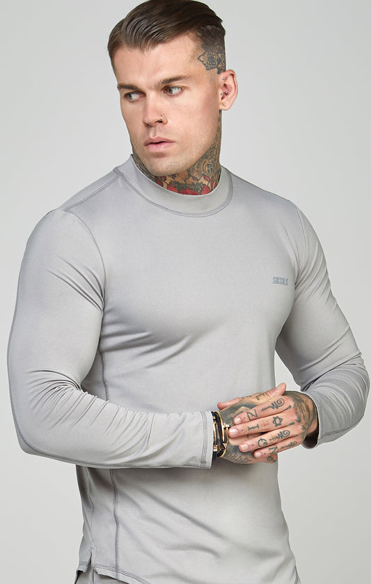 Grey Sports Muscle Fit Long Sleeve Top