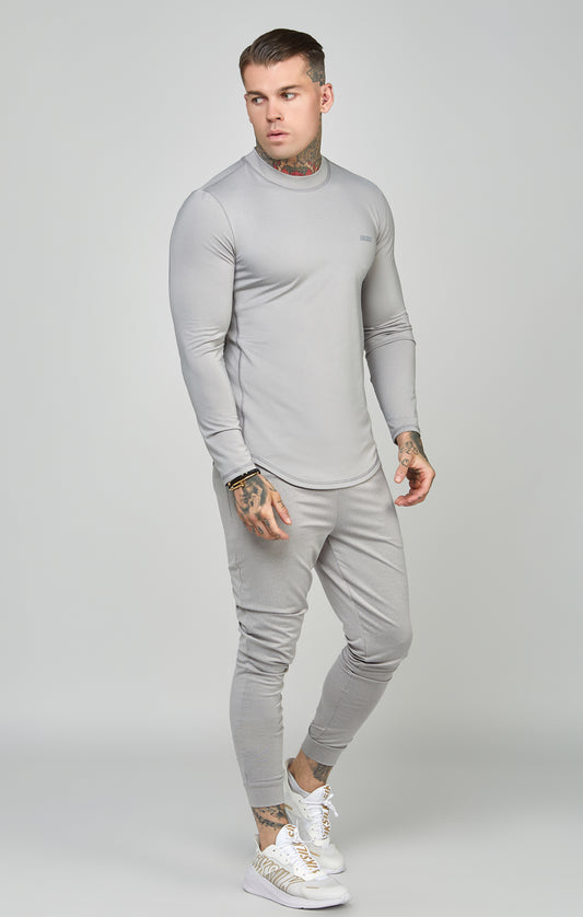 Grey Sports Muscle Fit Long Sleeve Top