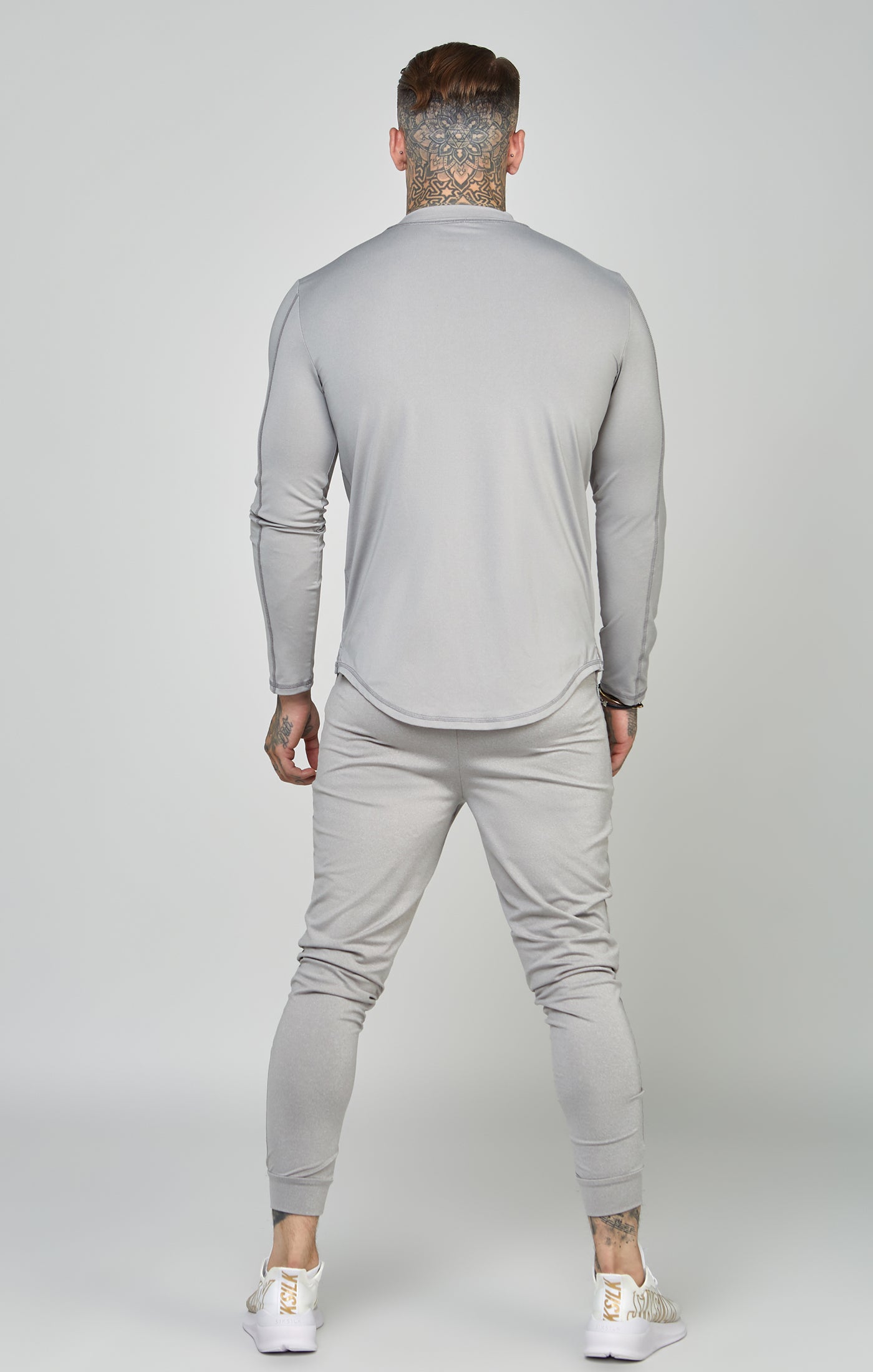 Load image into Gallery viewer, Grey Sports Muscle Fit Long Sleeve Top (4)