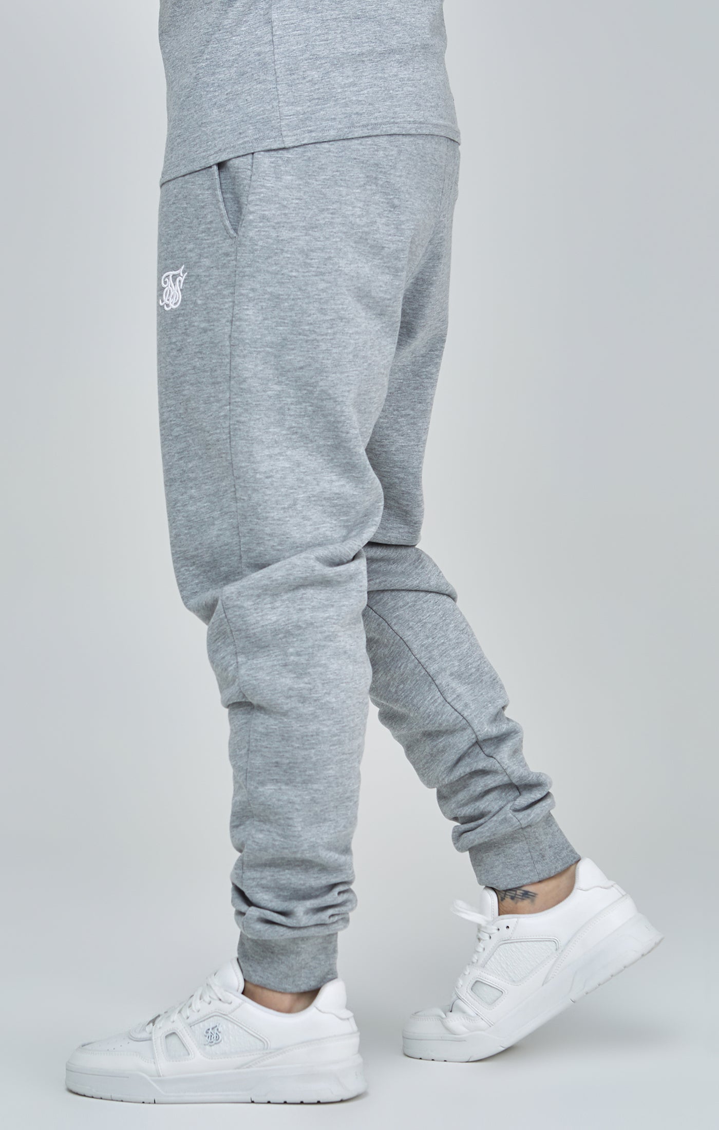 Load image into Gallery viewer, Grey Marl Essential Cuffed Joggers (2)