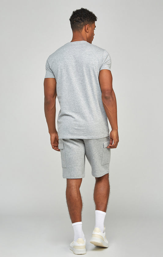 Grey Marl Essential Cargo Fleece Shorts