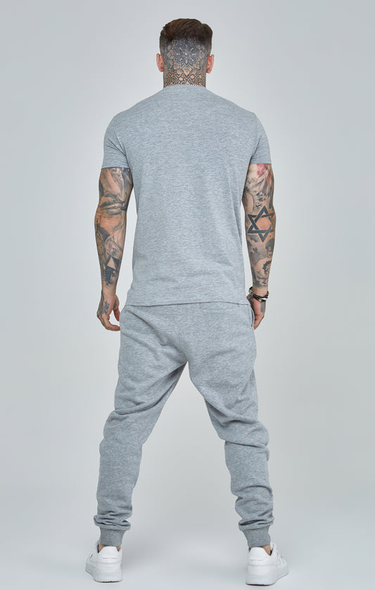 Grey Marl Essential Short Sleeve Muscle Fit T-Shirt