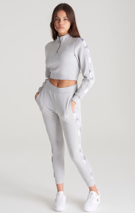 Girls Grey Camo Panelled Track Pant