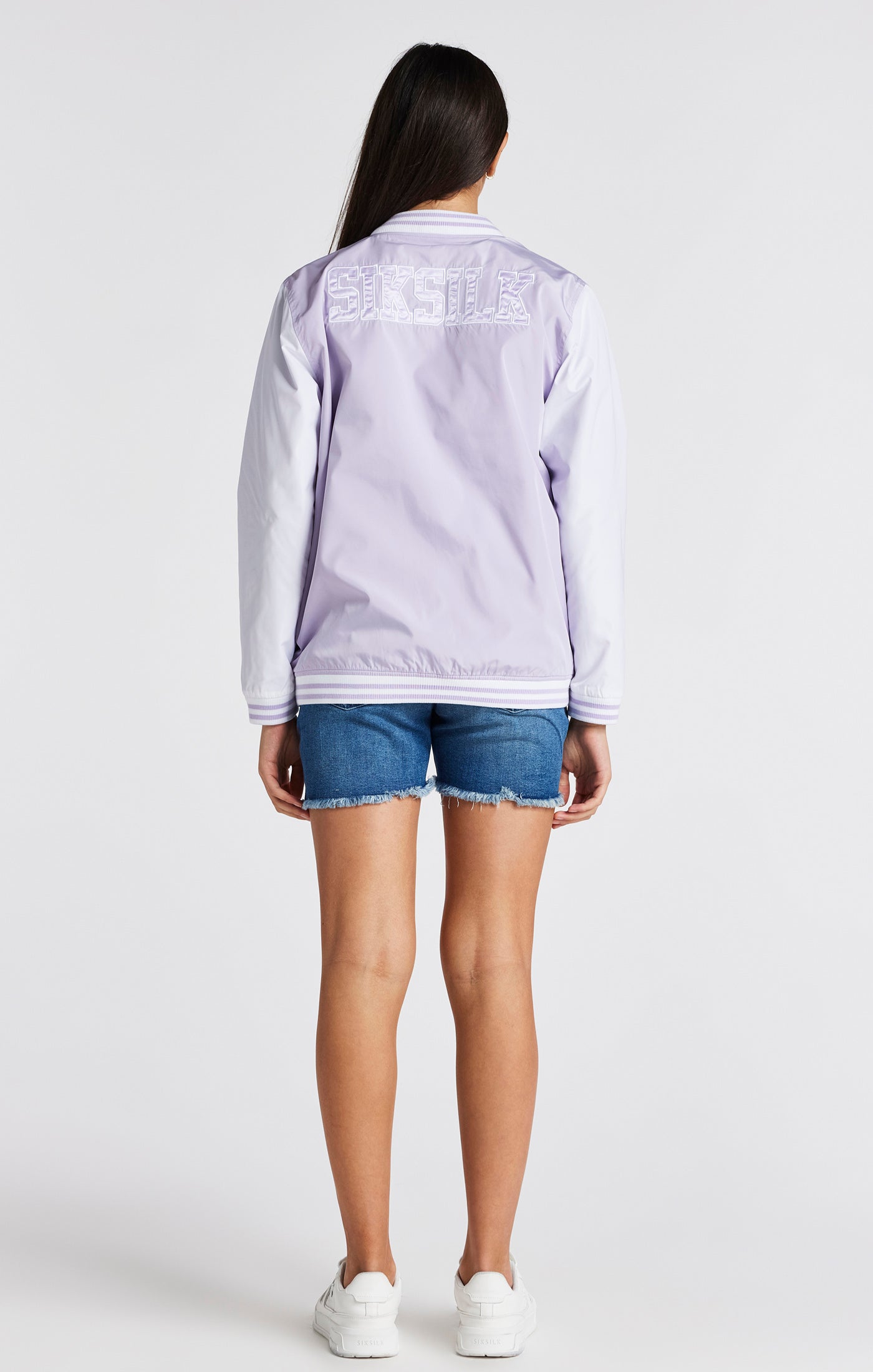 Load image into Gallery viewer, Girls Purple Varsity Jacket (5)