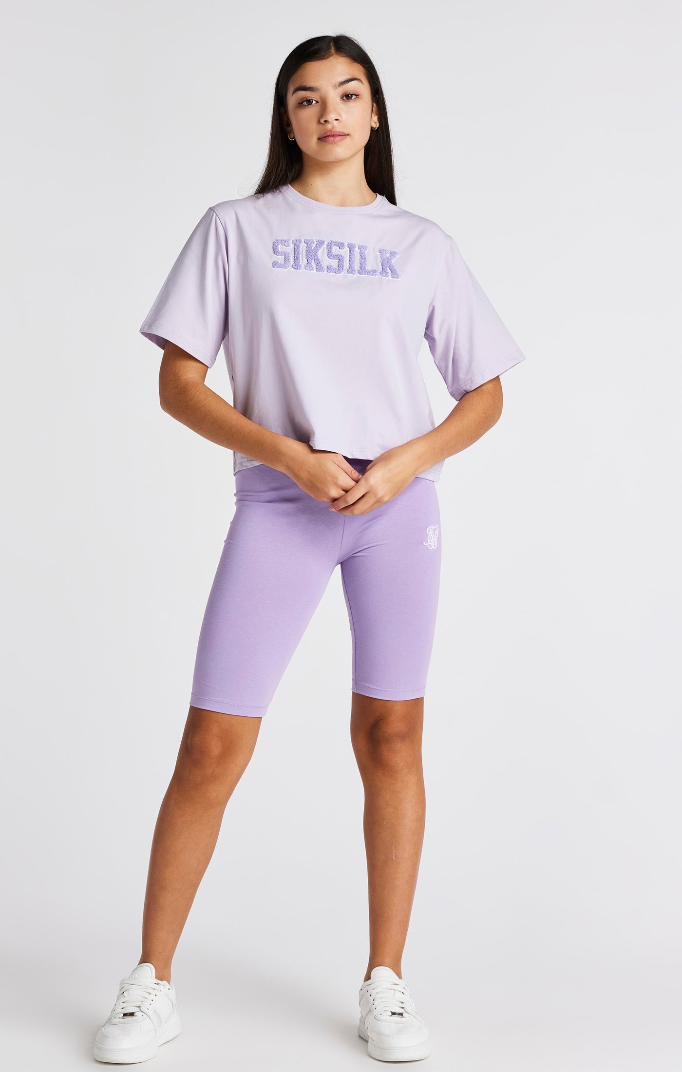 Load image into Gallery viewer, Girls Purple Fade Cycle Short (2)