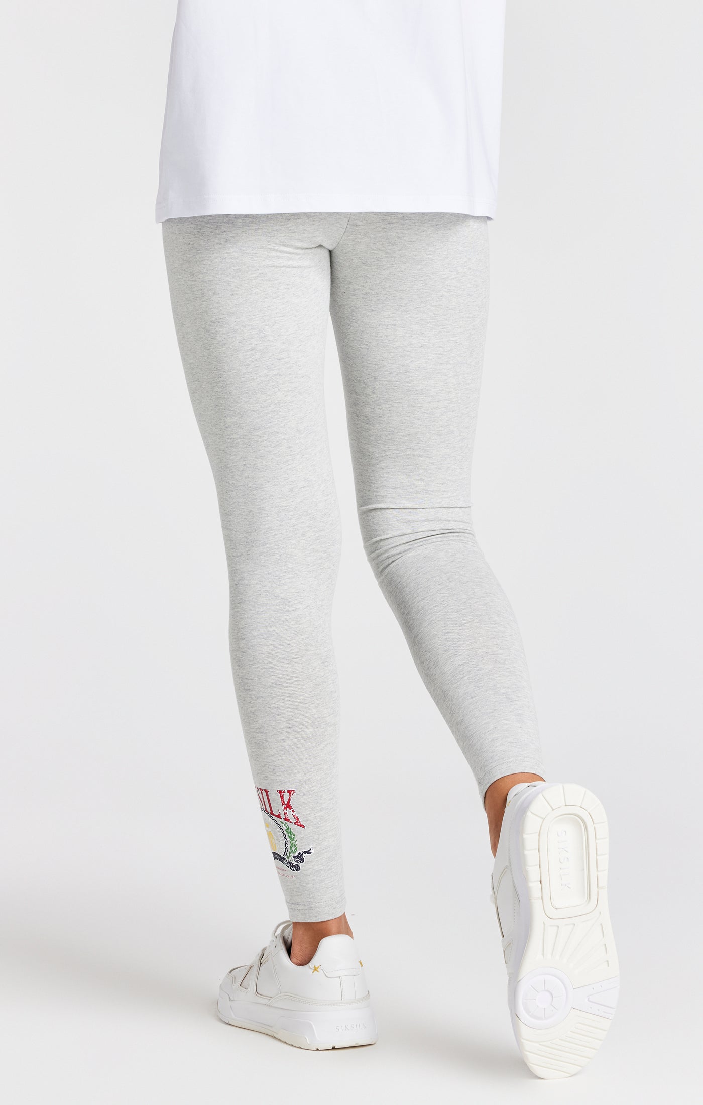 Load image into Gallery viewer, Girls Grey Marl Varsity Legging (3)
