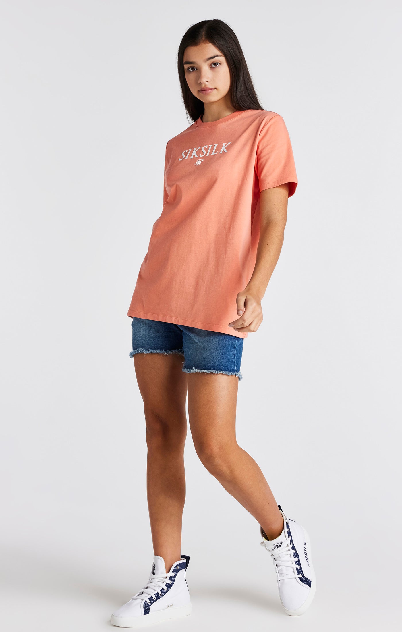 Load image into Gallery viewer, Girls Coral Branded T-Shirt (2)