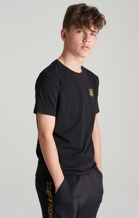T-shirt SikSilk em lurex de manga curta - Preto e Dourado
