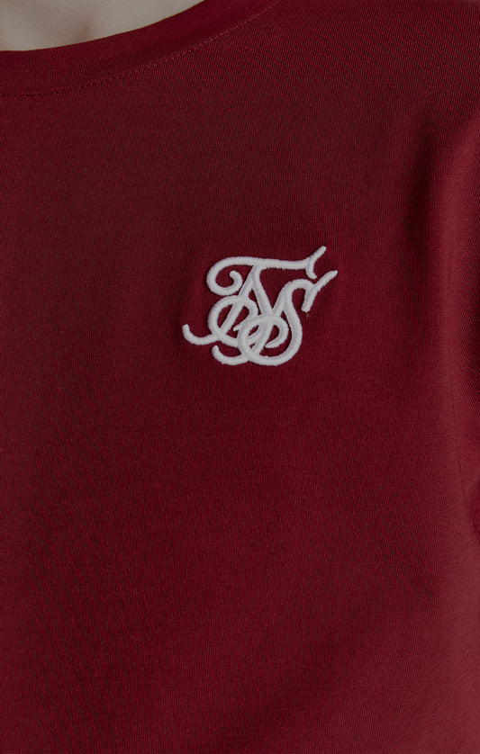 Boys Burgundy Essentials Short Sleeve T-Shirt