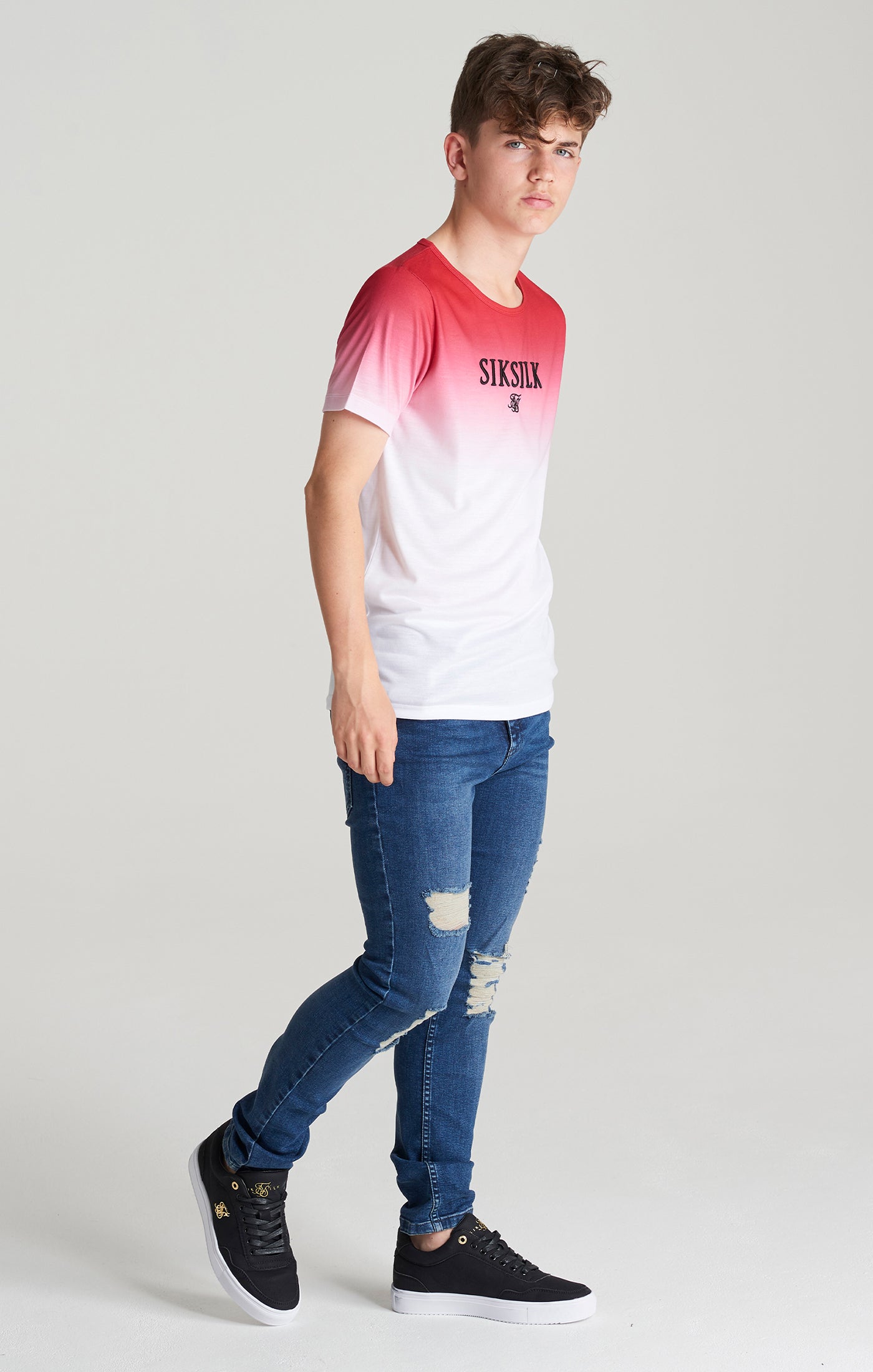 Load image into Gallery viewer, Boys Red High Fade T-Shirt (3)