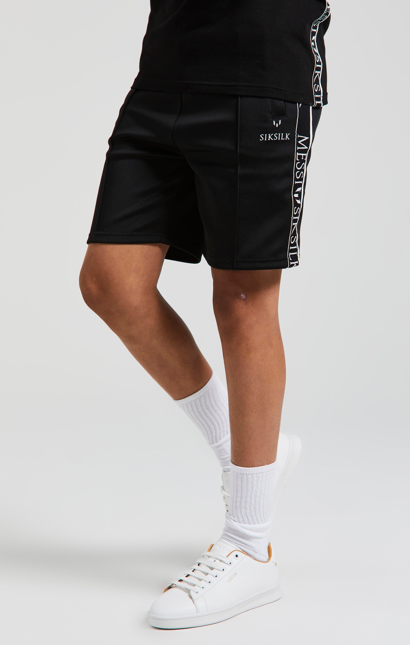 Load image into Gallery viewer, Boys Messi x SikSilk Black Taped Short