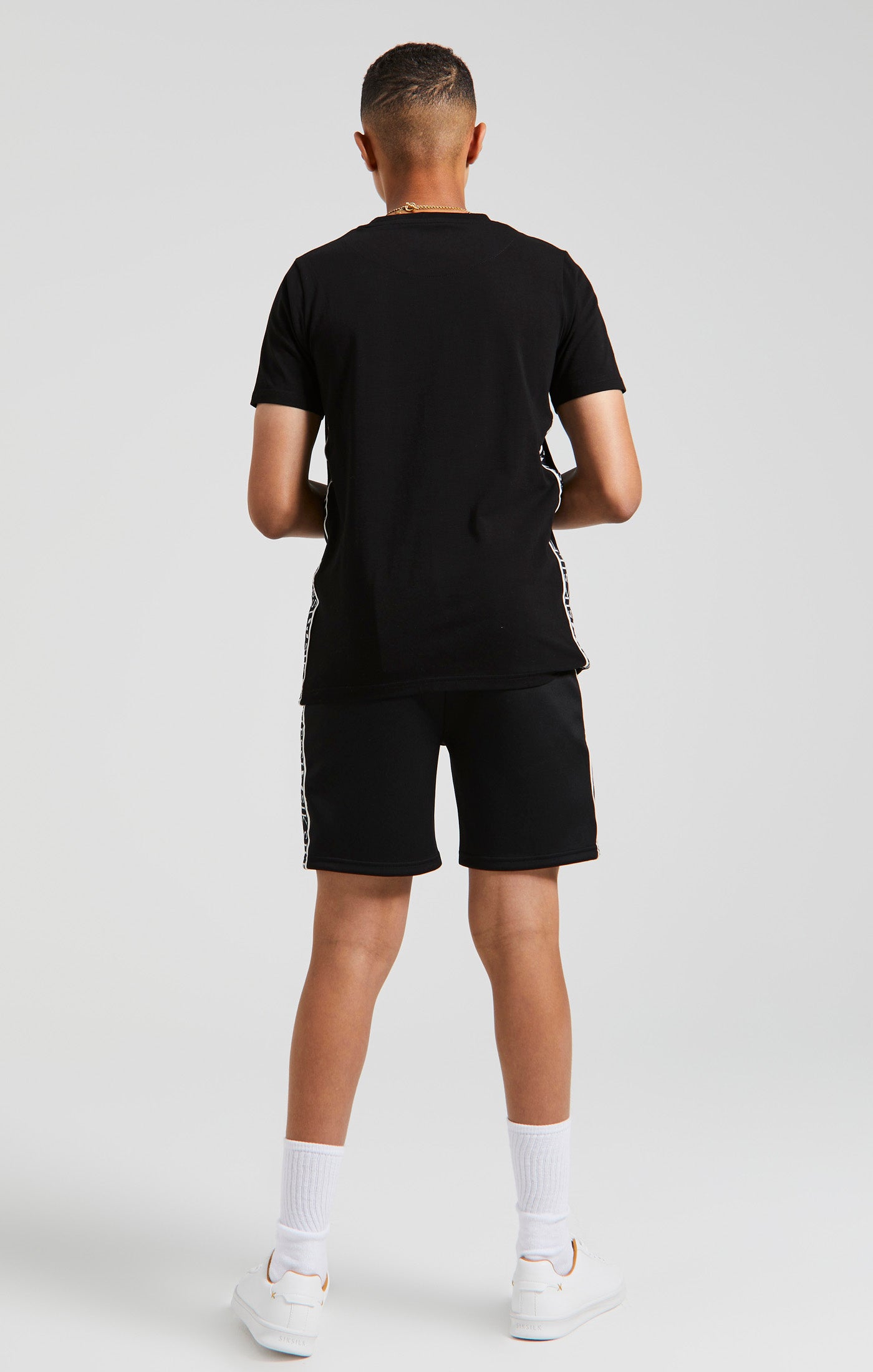 Load image into Gallery viewer, Boys Messi x SikSilk Black Taped Short (7)