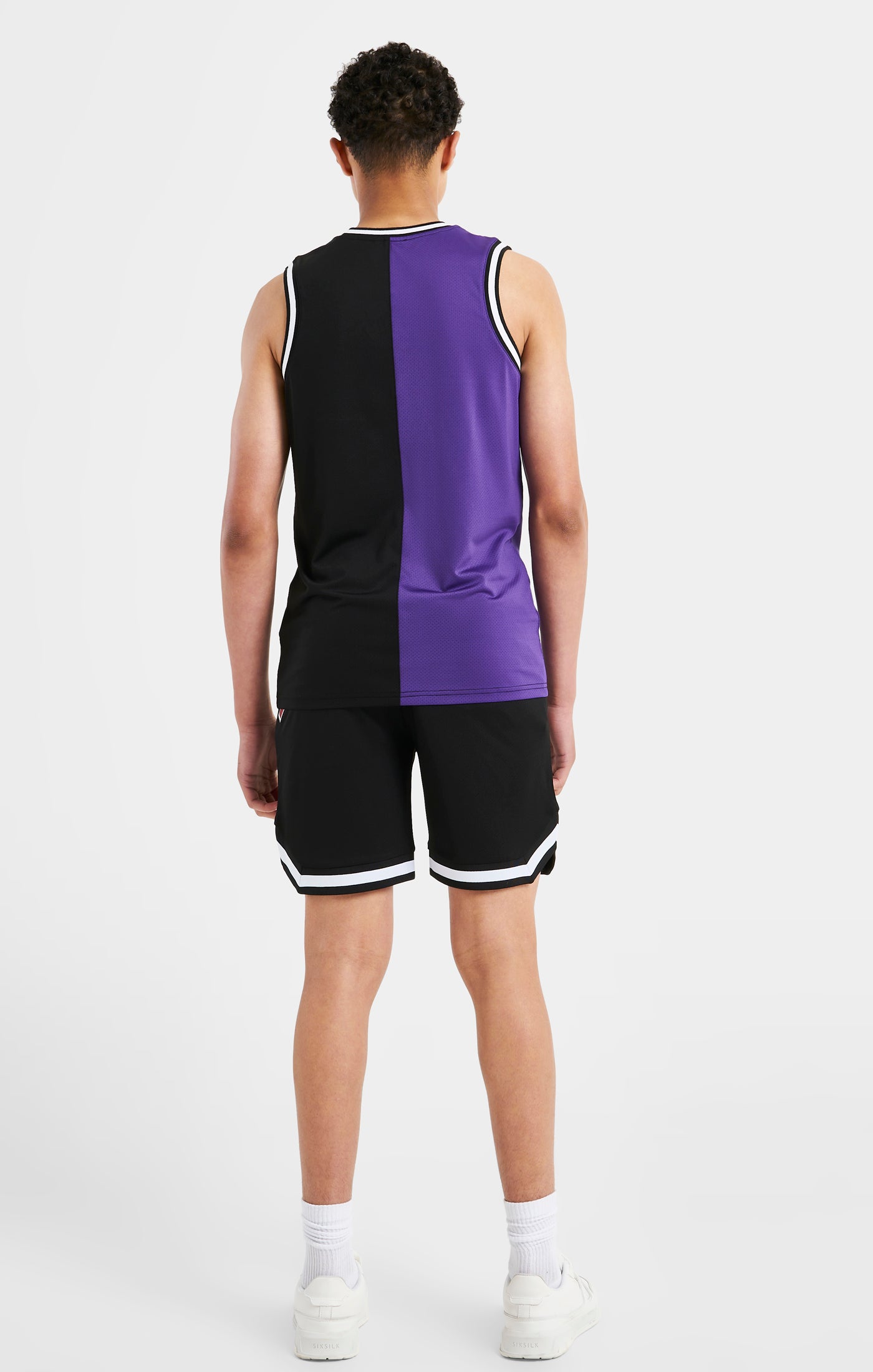 Load image into Gallery viewer, Messi x SikSilk Retro Varsity Vest - Black &amp; Purple (4)